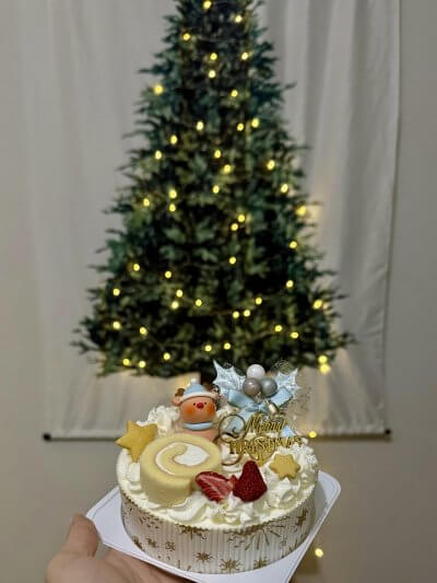 クリスマスにパティシエール・セリ様から、わんちゃんケーキを頂きました♪